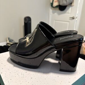 Abound Black Platform Heels
